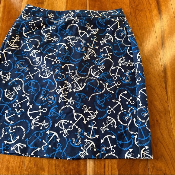 Banana Republic skirt with anchors boating theme blue size 4 - Picture 4 of 9